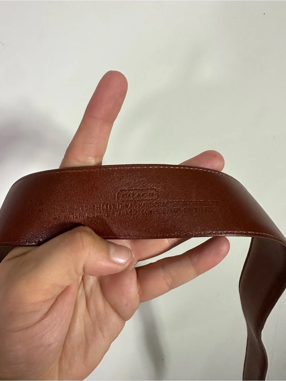 Coach Brown Leather Belt With Solid Brass Buckle